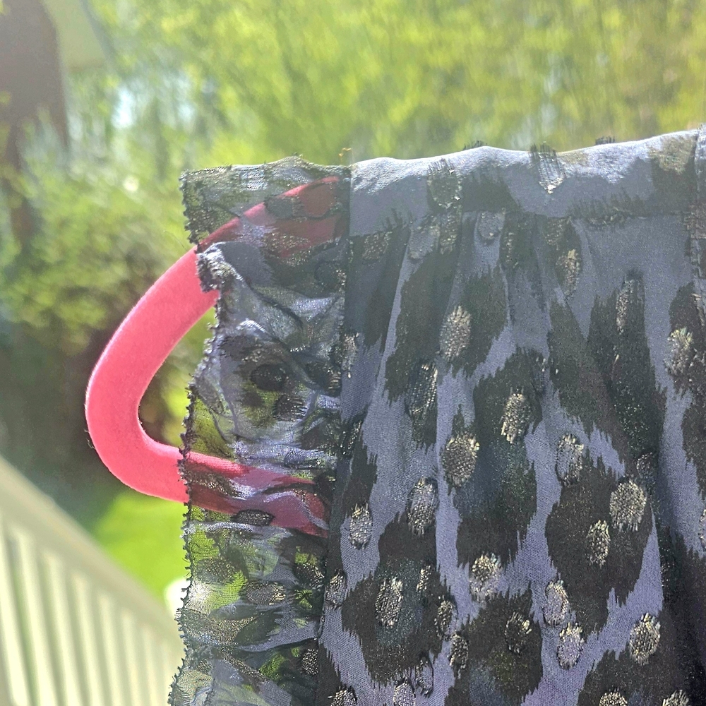 Kate Spade Navy Leopard Print Ruffle Blouse - Picture 9 of 9